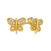 Thumbnail Image 1 of 1/15 CT. T.W. Diamond Butterfly Stud Earrings in Sterling Silver with 14K Gold Plate
