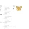 Thumbnail Image 2 of 1/15 CT. T.W. Diamond Butterfly Stud Earrings in Sterling Silver with 14K Gold Plate