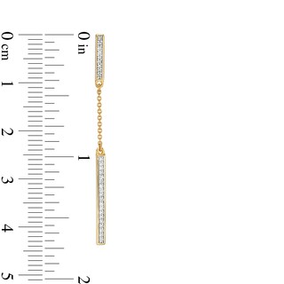 1/8 CT. T.W. Diamond Double Bar Drop Earrings in 10K Gold