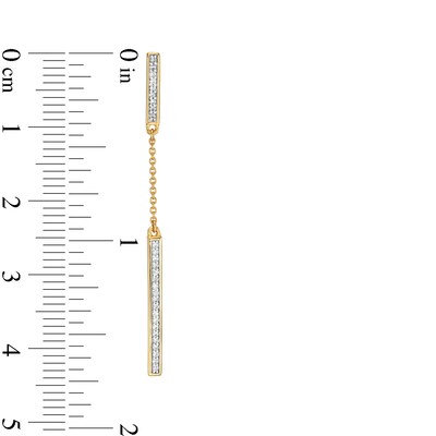 1/8 CT. T.W. Diamond Double Bar Drop Earrings in 10K Gold