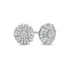 Thumbnail Image 1 of 1/8 CT. T.W. Diamond Sunflower Stud Earrings in 10K White Gold