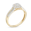1/4 CT. T.W. Composite Diamond Cushion-Shaped Frame Double Row Ring in 10K Gold