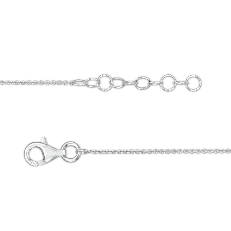 Main Image 2 of 1/8 CT. T.W. Diamond Evil Eye Bracelet in Sterling Silver – 7.25"