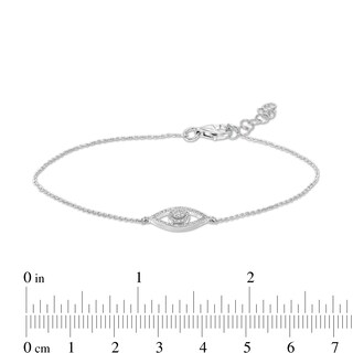 1/8 CT. T.W. Diamond Evil Eye Bracelet in Sterling Silver – 7.25"