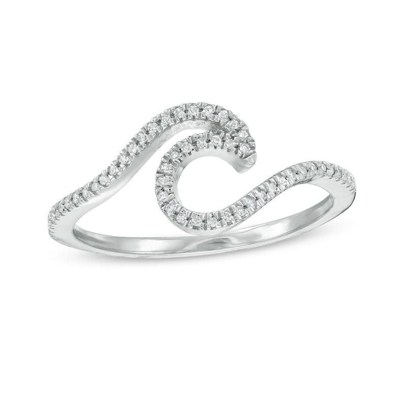 1/15 CT. T.W. Diamond Wave Ring in Sterling Silver