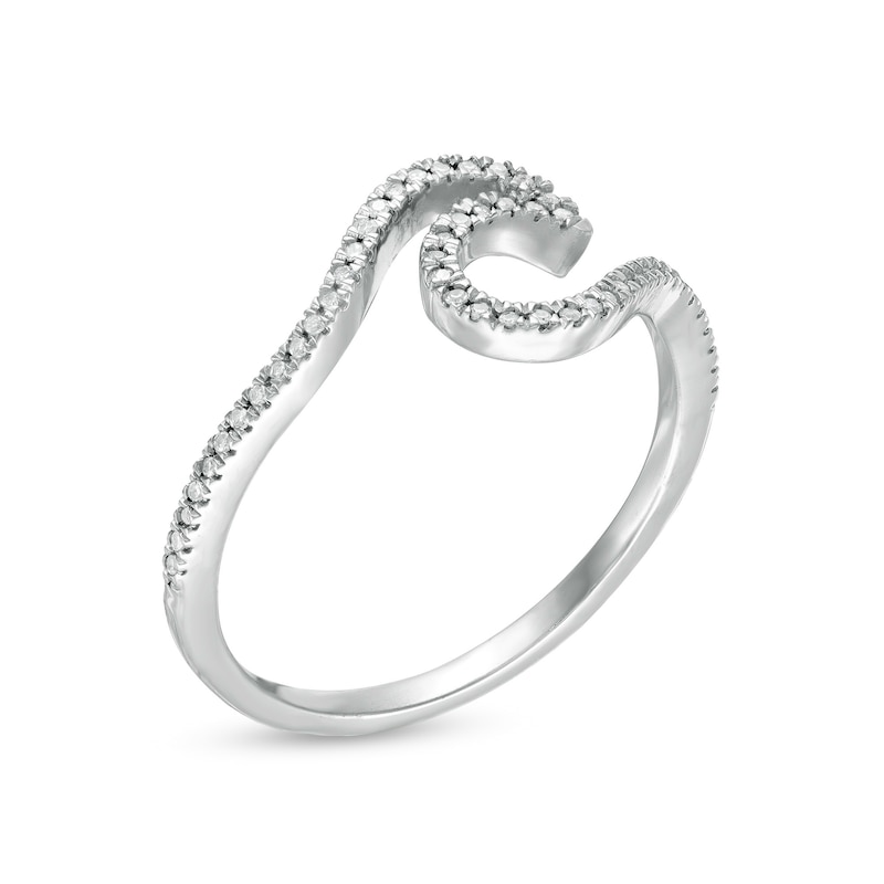 1/15 CT. T.W. Diamond Wave Ring in Sterling Silver