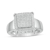 Thumbnail Image 0 of 1/10 CT. T.W. Composite Cushion Diamond Frame Ring in Sterling Silver