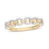 1/6 CT. T.W. Diamond Chain Link Ring in Sterling Silver with 14K Gold Plate
