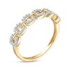 1/6 CT. T.W. Diamond Chain Link Ring in Sterling Silver with 14K Gold Plate