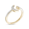 Thumbnail Image 1 of 1/15 CT. T.W. Diamond Star and Moon Open Ring in Sterling Silver with 14K Gold Plate