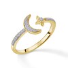 Thumbnail Image 1 of 1/15 CT. T.W. Diamond Star and Moon Open Ring in Sterling Silver with 14K Gold Plate