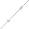 Thumbnail Image 1 of 1/10 CT. T.W. Diamond Hamsa and Star Station Bracelet in Sterling Silver – 8.5&quot;