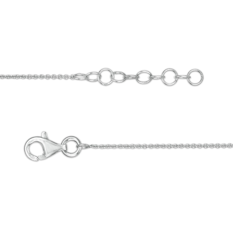 Main Image 2 of 1/10 CT. T.W. Diamond Hamsa and Star Station Bracelet in Sterling Silver – 8.5&quot;