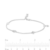 Thumbnail Image 3 of 1/10 CT. T.W. Diamond Hamsa and Star Station Bracelet in Sterling Silver – 8.5&quot;