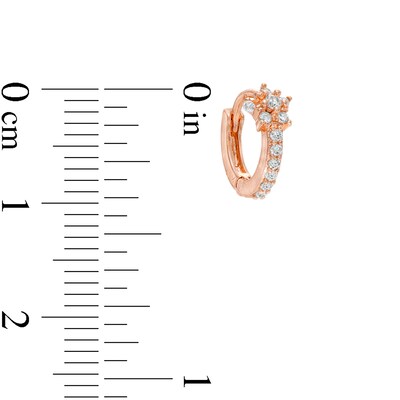 018 Gauge Cubic Zirconia Flower Cartilage Hoop Set in Stainless Steel and Brass with Rose IP - 1/4"