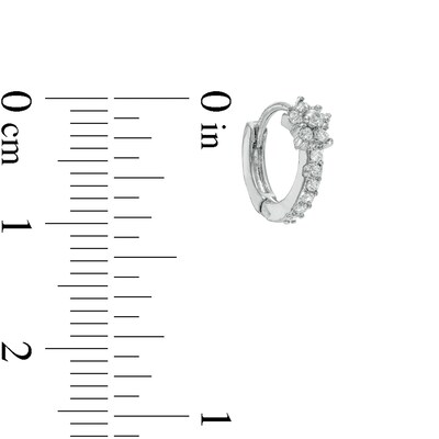 018 Gauge Cubic Zirconia Flower Cartilage Hoop Set in Stainless Steel and Brass with Rose IP - 1/4"