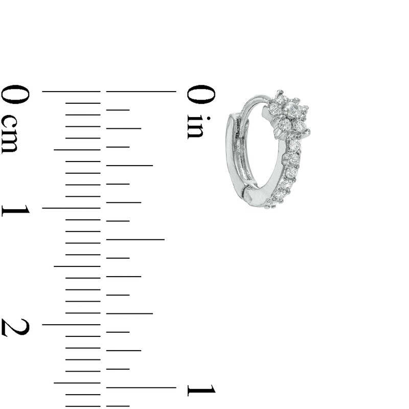 018 Gauge Cubic Zirconia Flower Cartilage Hoop Set in Stainless Steel and Brass with Rose IP - 1/4"