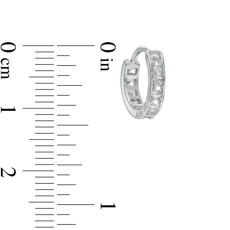 Main Image 2 of 018 Gauge Princess-Cut Cubic Zirconia Cartilage Hoop in Stainless Steel and Brass - 1/4"