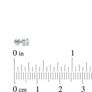018 Gauge 3mm Cubic Zirconia Solitaire, Chevron and Ball Cartilage Barbell Set in Stainless Steel and Brass