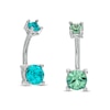 Thumbnail Image 1 of 014 Gauge Green and Blue Crystal Belly Button Ring Set in Stainless Steel and Brass