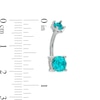 Thumbnail Image 2 of 014 Gauge Green and Blue Crystal Belly Button Ring Set in Stainless Steel and Brass