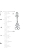 014 Gauge Pear-Shaped Iridescent and White Cubic Zirconia Belly Button Ring Set in Stainless Steel and Brass