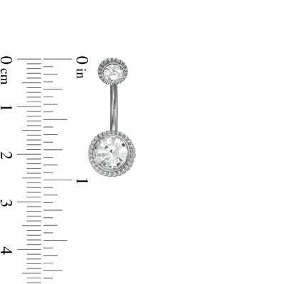 Solid Stainless Steel and Brass CZ and Sunburst Bead Frame Belly Button Ring Set - 14G