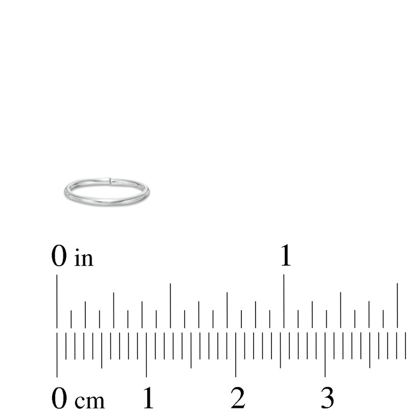 Semi-Solid Sterling Silver Crystal Solitaire, Hoop and Ball Nose Stud and Ring Set - 20G
