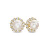 Child's 3mm Freshwater Cultured Pearl and Cubic Zirconia Frame Stud Earrings in 14K Gold