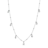 Thumbnail Image 1 of Made in Italy 3.5mm Cubic Zirconia Dangle and Bead Station Necklace in Sterling Silver