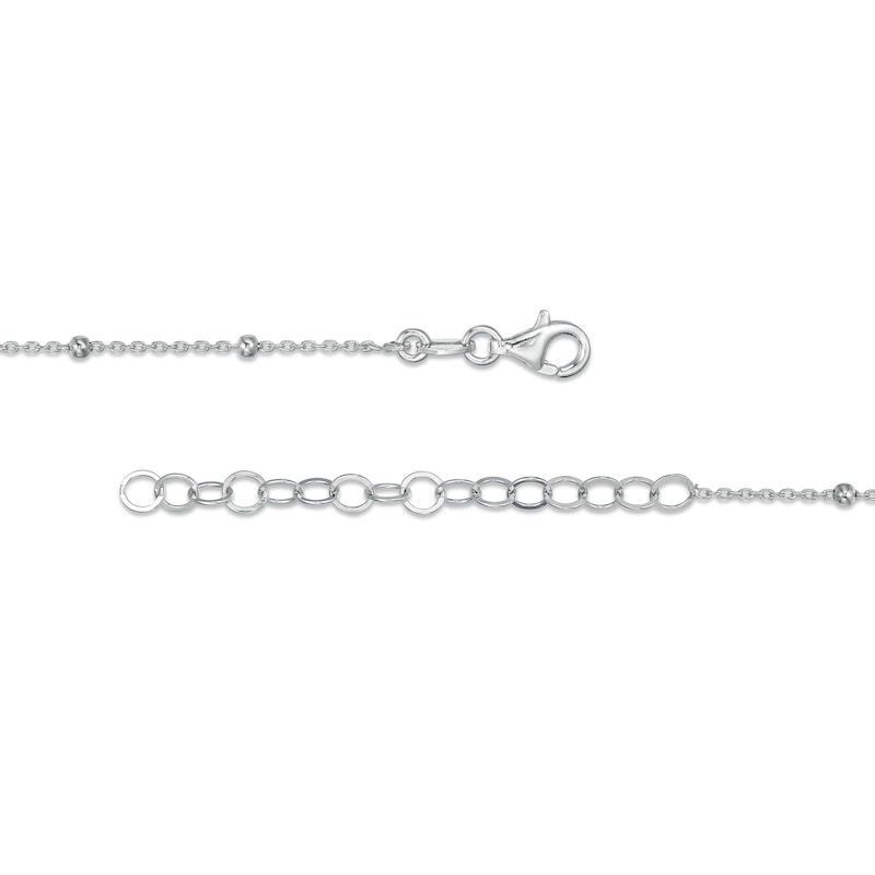 Main Image 2 of Made in Italy 3.5mm Cubic Zirconia Dangle and Bead Station Necklace in Sterling Silver