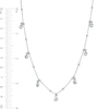Thumbnail Image 3 of Made in Italy 3.5mm Cubic Zirconia Dangle and Bead Station Necklace in Sterling Silver