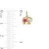 Thumbnail Image 1 of Child's 3mm Heart-Shaped Red and Round White Cubic Zirconia Elephant Necklace Charm in 10K Gold