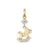 Thumbnail Image 0 of Child's Cubic Zirconia Rocking Horse Dangle Necklace Charm in 10K Gold