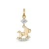 Thumbnail Image 1 of Child's Cubic Zirconia Rocking Horse Dangle Necklace Charm in 10K Gold