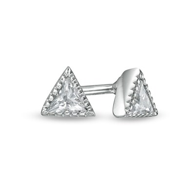 Trillion-Cut Cubic Zirconia Stud Earrings in Sterling Silver