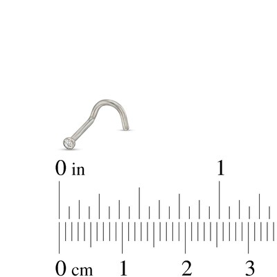 Solid Titanium Crystal Bezel-Set Screw Nose Stud - 18G 5/16"