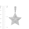 Cubic Zirconia Multi-Frame Three-Dimensional Star Necklace Charm in Sterling Silver