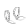 Thumbnail Image 0 of Cubic Zirconia Six Stone Huggie Hoop Earrings in Sterling Silver