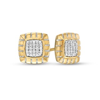 1/8 CT. T.W. Diamond Cushion-Shaped Frame Stud Earrings in 10K Gold