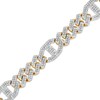 Thumbnail Image 1 of 1/4 CT. T.W. Diamond Link Bracelet in Sterling Silver with 14K Gold Plate – 8.5"