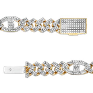 1/4 CT. T.W. Diamond Link Bracelet in Sterling Silver with 14K Gold Plate – 8.5"