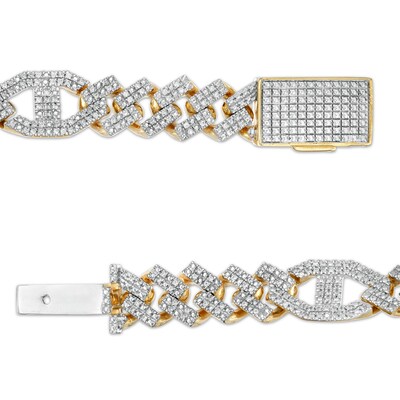 1/4 CT. T.W. Diamond Link Bracelet in Sterling Silver with 14K Gold Plate – 8.5"