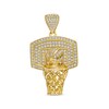 Thumbnail Image 1 of Cubic Zirconia Basketball with Hoop and Backboard Necklace Charm in 10K Gold