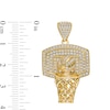 Thumbnail Image 2 of Cubic Zirconia Basketball with Hoop and Backboard Necklace Charm in 10K Gold