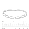 Thumbnail Image 3 of 1/10 CT. T.W. Diamond Oval Link Bracelet in Sterling Silver – 7.25"