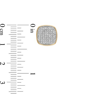 1/5 CT. C.T. Cushion Composite Diamond Stud Earrings in 10K Gold - XL Post