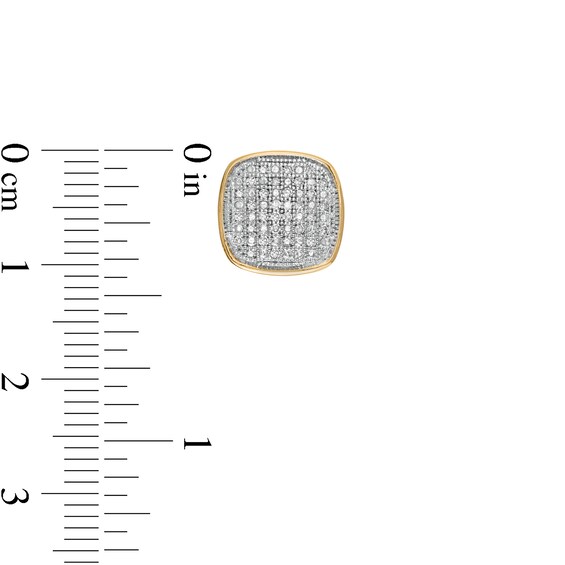 1/5 CT. C.T. Cushion Composite Diamond Stud Earrings in 10K Gold - XL Post