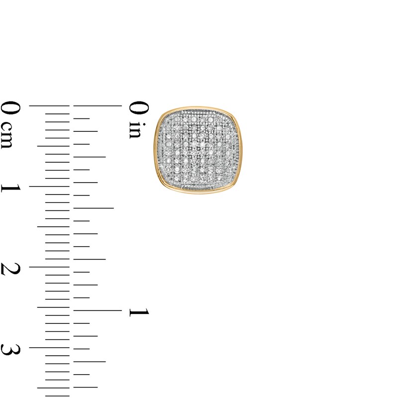 Main Image 2 of 1/5 CT. C.T. Cushion Composite Diamond Stud Earrings in 10K Gold - XL Post