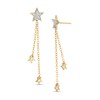 Thumbnail Image 1 of 1/6 CT. T.W. Diamond Star Double Linear Chain Drop Earrings in 10K Gold